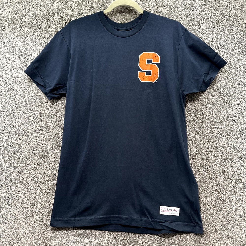 Mitchell & Ness Graphic T-Shirt Men Small‎ Navy Blue Syracuse University Tee
